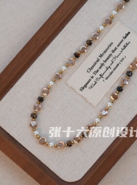 张十六原创手工彩色轻奢锁骨链