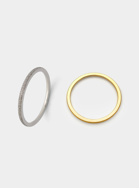 M.W18K素圈戒指男女同款情侣对戒