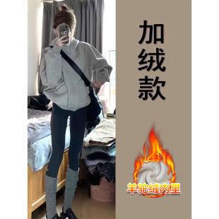 灰色加绒加厚卫衣外套女款冬季2026新款连帽巨好看女装高级感上衣