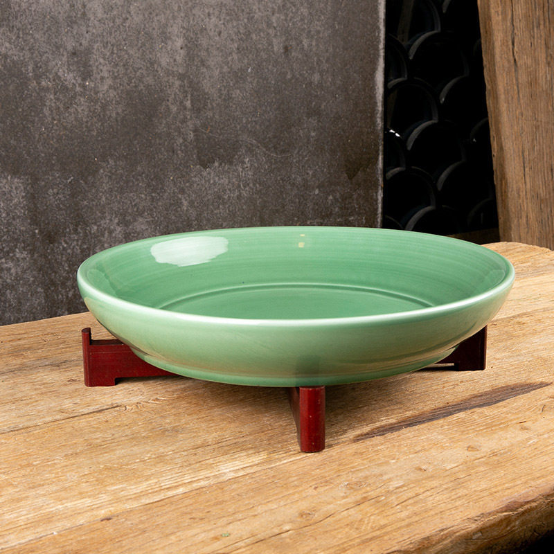 剑山陶瓷中式传统插花日式花道小原流插花盘青瓷盘38厘米直径圆盘,办公设备/耗材/相关服务,其它,淘宝优惠券,粉丝福利购,淘宝优惠卷