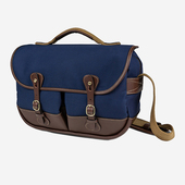 Billingham 巧克力色边节日礼物生日送礼纯手工制作 真皮海军蓝 白金汉包Mini Eventer斜挎包单肩包原装