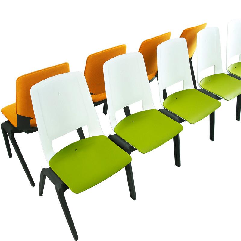 塑料培训椅酒店会议洽谈连排椅学校重叠学生阅读学习讨论椅餐椅