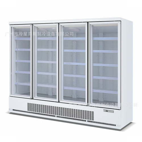 四门白色饮料鲜花冷藏展示柜下机组商用防雾玻璃门110V60HZ冰柜