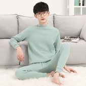 冬季 青少年大童初中学生加厚三层夹棉秋衣秋裤 男纯棉保暖内衣套装