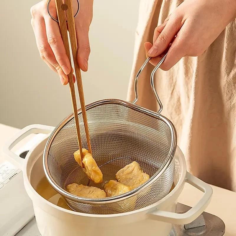 佳美萱不锈钢油炸网漏勺大洋家百货304沥油篮厨房多功能过滤网勺