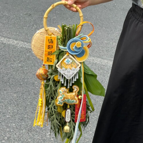 端午艾草花束门挂DIY材料包