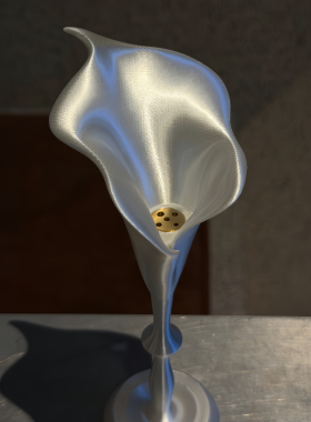 3D打印马蹄莲香插轻奢桌面摆件