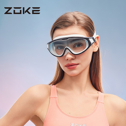 zoke/洲克 大框泳镜女士高清防水防雾2025新款成人潜水镜游泳训练