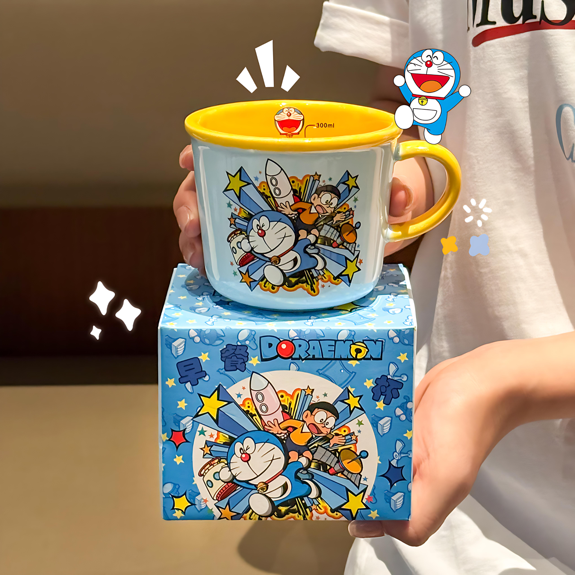 正版哆啦A梦高颜值陶瓷马克杯