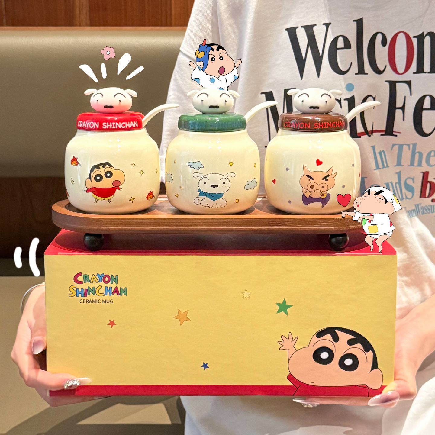 【蜡笔小新联名】陶瓷调料罐盐罐