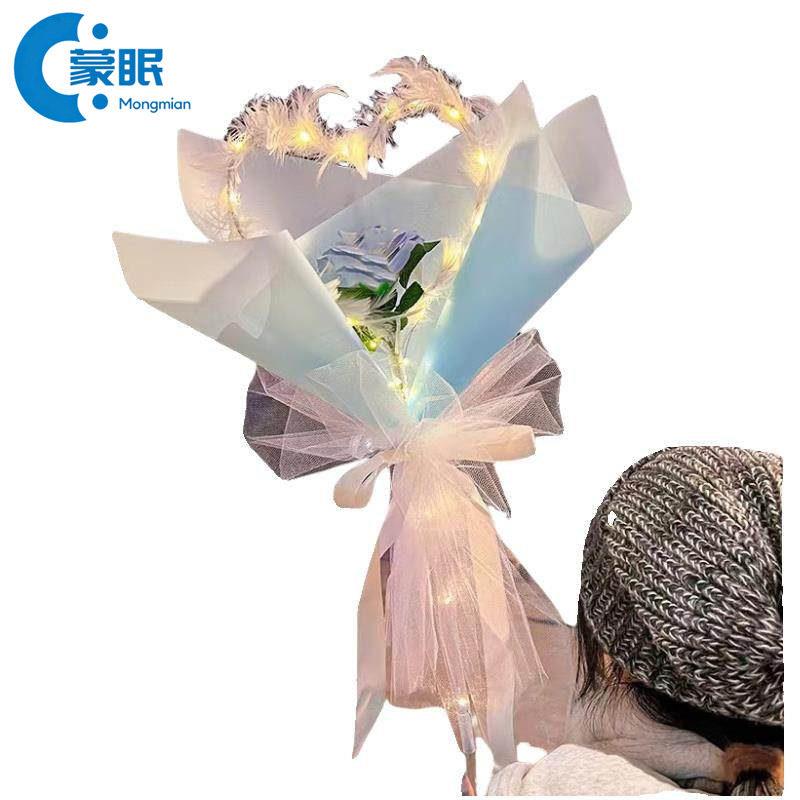 情人节气球新款玫瑰花透明发光气球情人节摆摊花束波波球火爆款告图片