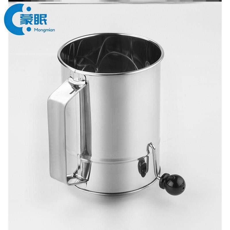 面粉筛手摇面粉筛不锈钢手摇粉筛大号8杯筛粉器手持面粉筛撒滤网