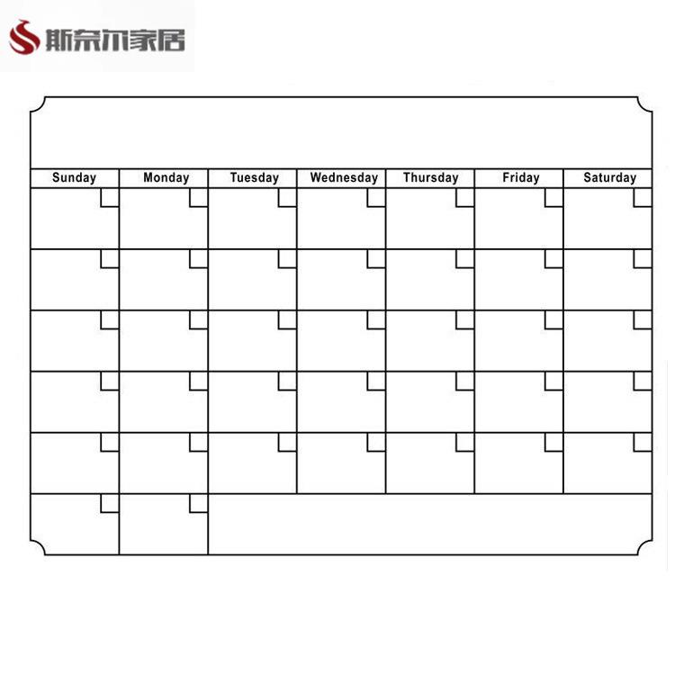 跨境热销 磁性贴日历冰箱贴周计划月历表可擦写家庭用留言板定制