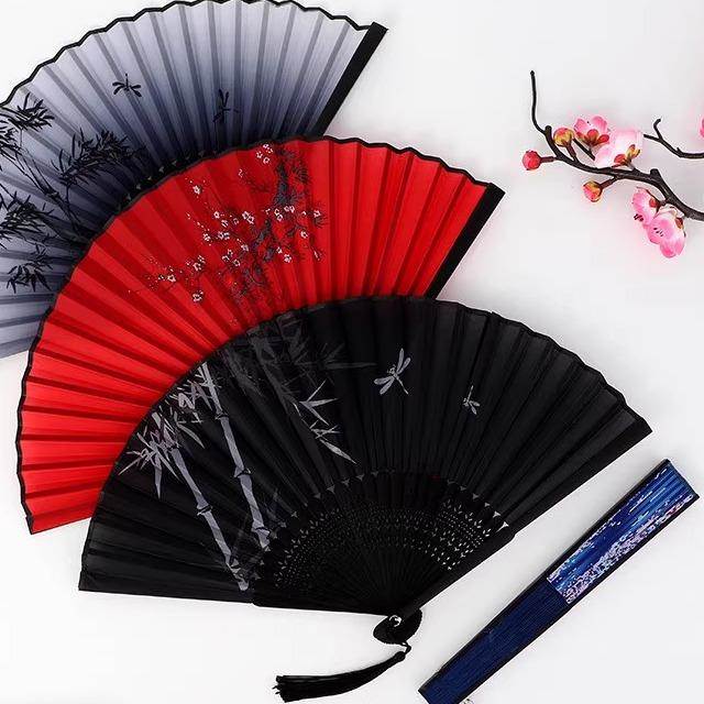 黑色竹扇夏日随身便携古风小扇子折扇中国风汉服女舞蹈折叠新中式