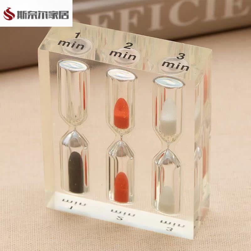 沙漏计时器1/2/3/4/5分钟 创意时间漏斗家居客厅装饰摆件生日礼物