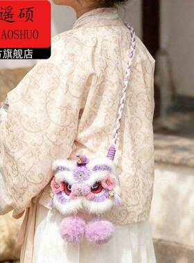 新年礼物韩版手提包时尚简约针织单肩斜跨迷你手机包外出可携式收