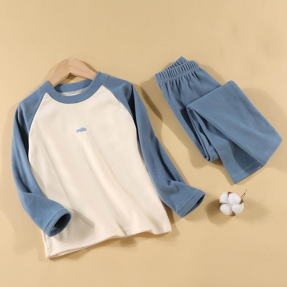 儿童德绒内衣套装男女童秋衣秋裤秋冬中大童宝宝睡衣保暖2025纯棉