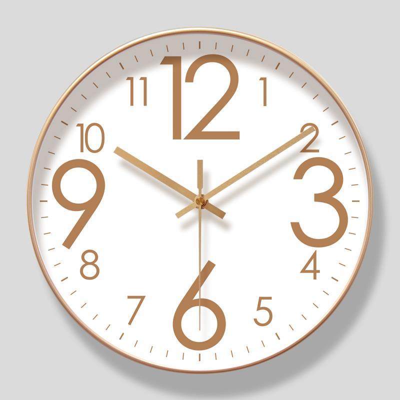 现代简约款挂钟客厅钟表简约时尚数字时钟挂表现代静音扫秒石英钟