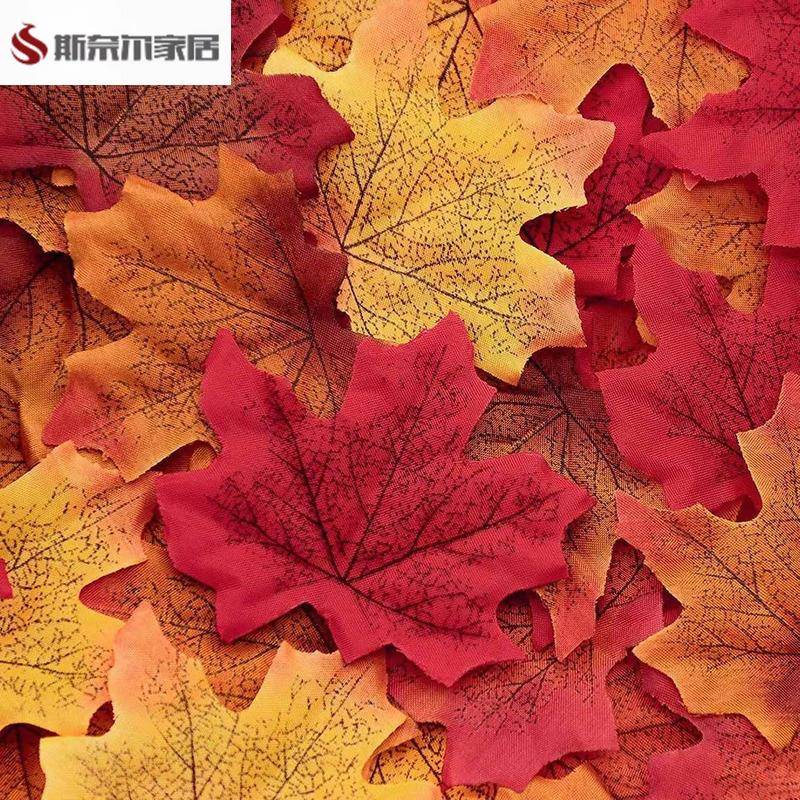 梧桐叶树叶枫叶装饰布景摄影道具干树落叶儿童diy手工材料仿真色