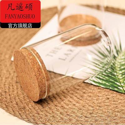 防尘罩亚克力软木塞玻璃罩展示盒创意防尘罩DIY摆件永生花玻璃罩3