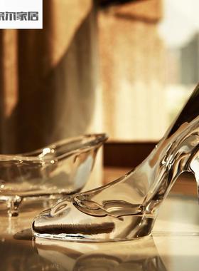 灰姑娘的玻璃高跟鞋水晶浴缸透明玻璃小装饰品婚庆派对情人节礼物