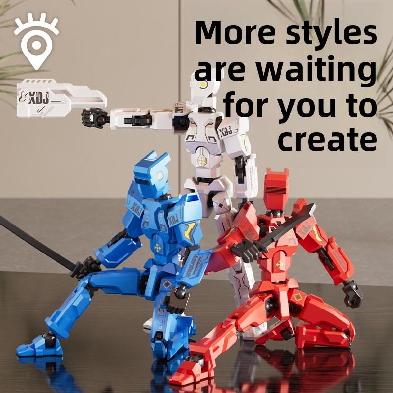 机械变形关节可移动机器人娃娃幸运13假人积木组装玩具Edc减压DIY