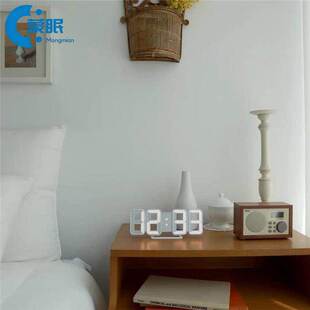 夜光时钟电子显示时钟插电 LED发光 3D立体 WIFi对时 客厅万年历