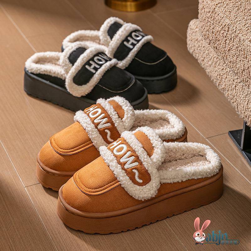 棉拖鞋女款冬季2025新款外穿防滑厚底加绒保暖毛拖鞋冬天室内家居