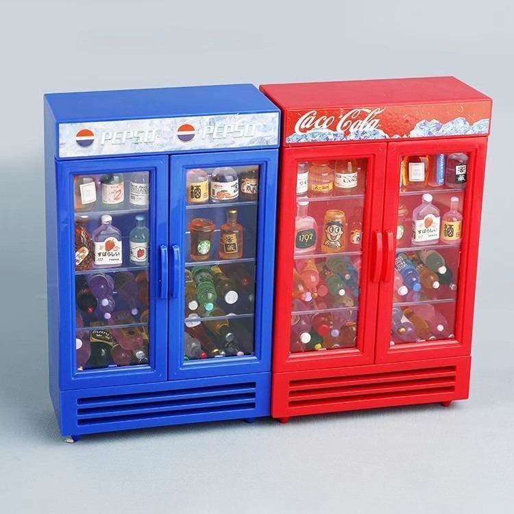 微缩迷你冰箱小食玩小孩过家家玩具彷真饮料酒瓶摆件厨房场景模型