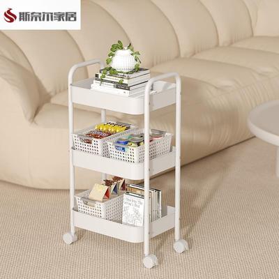 置物架小推车落地可移动收纳储物零食收纳架碳钢客厅宝宝多层架子