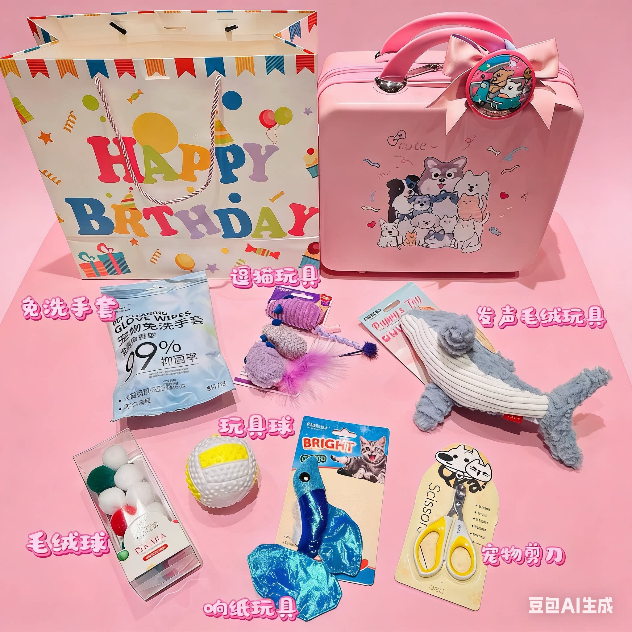宠物猫咪生日伴手礼定制礼品新年礼品猫猫狗狗十岁生日礼品