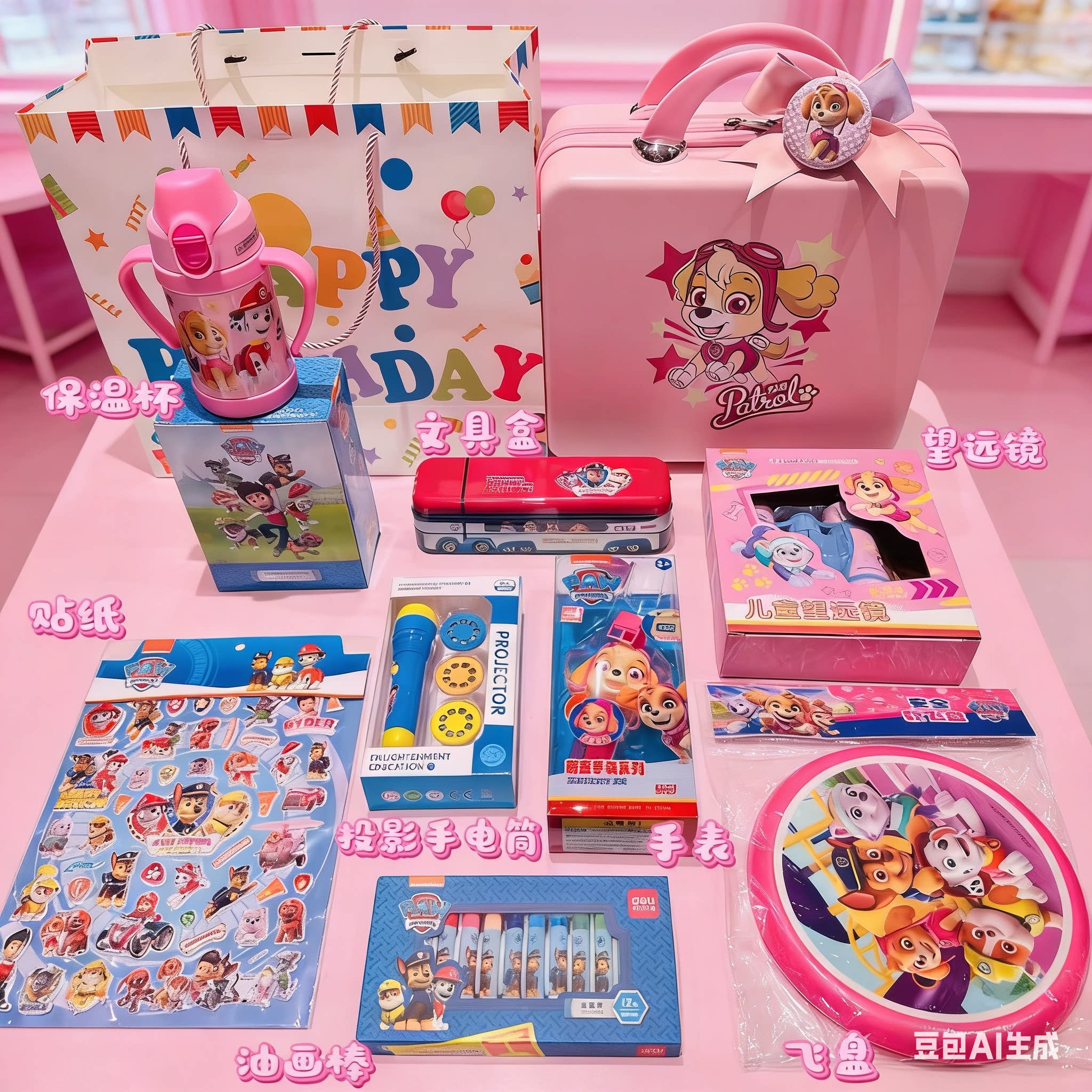 汪汪队儿童生日伴手礼定制礼品儿童节礼品新年礼品开学