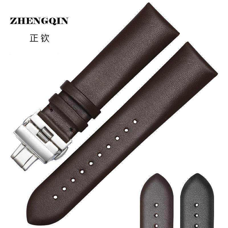 正钦 平纹真皮表带蝴蝶扣 适配阿玛尼男款手表 ar397 389 1648等