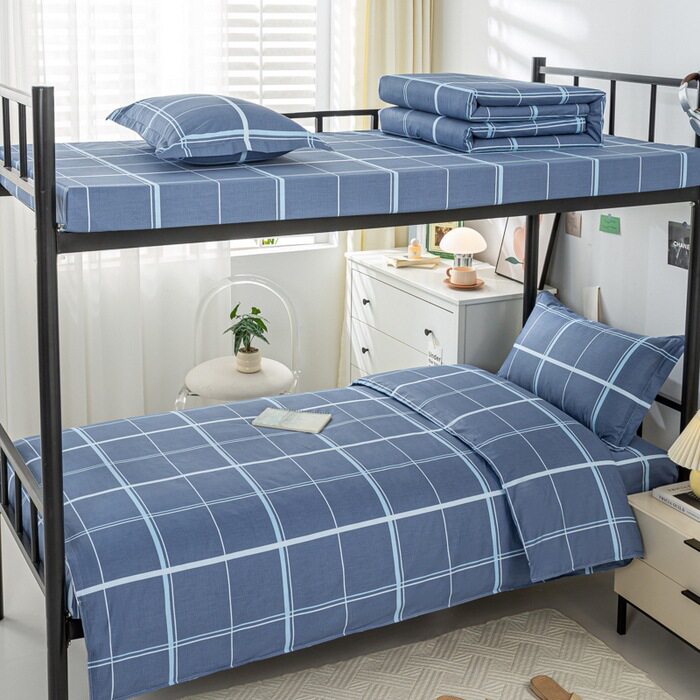 全棉学生宿舍床单被套枕套三件套学校单位职工宿舍纯棉六件套