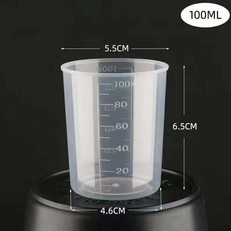 PP塑料带刻度量杯电饭煲配件奶茶店毫升杯60ML80ML100ML160ML透明