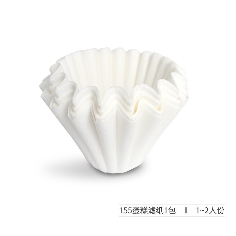 咖啡滤纸波纹蛋糕杯滤纸 折纸滤杯155/185漂白滴漏式手冲咖啡滤纸
