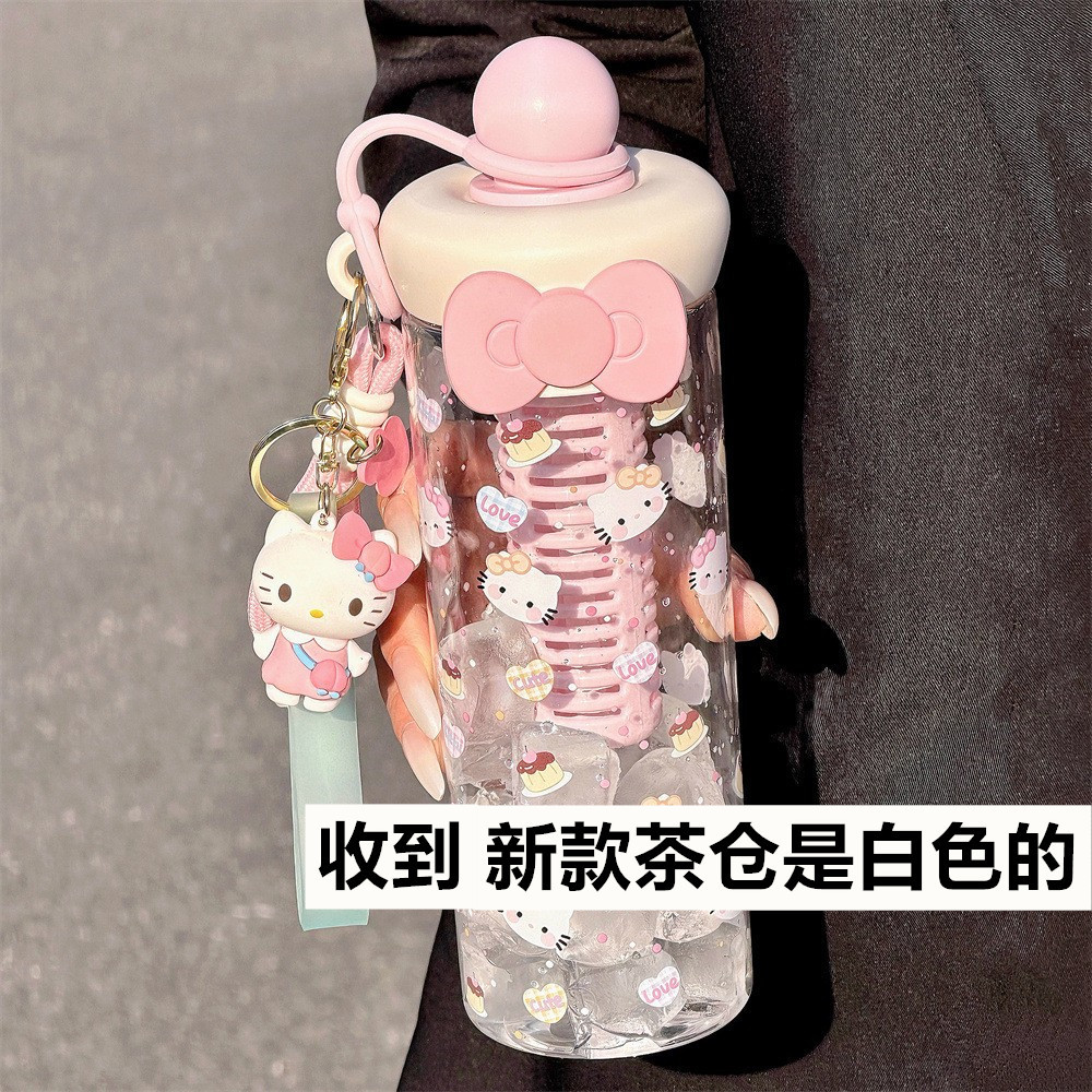 可爱卡通水杯女生高颜值夏季大容量食品级学生便携吸管杯随手杯子