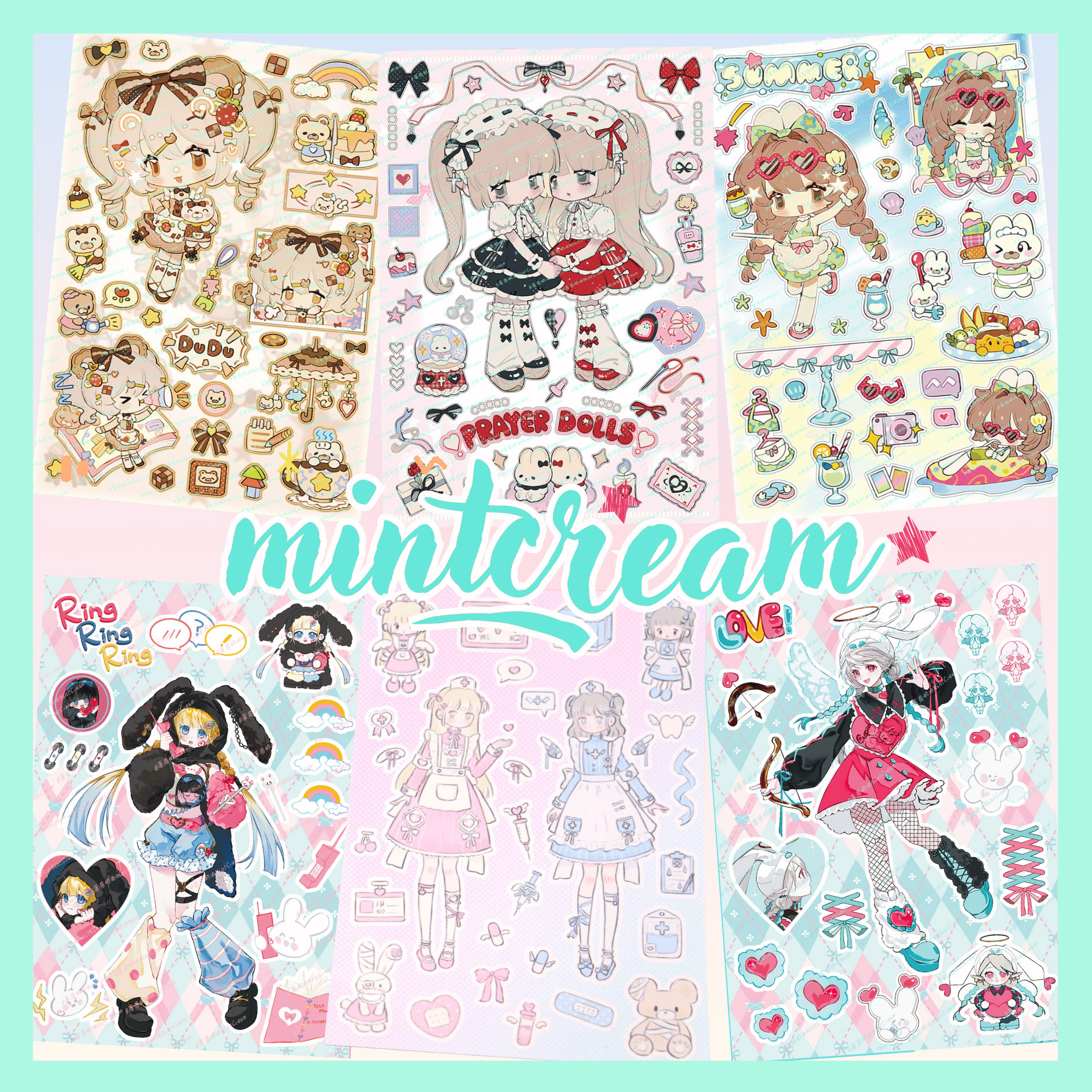 人物贴纸可爱风咕卡手帐手机背卡