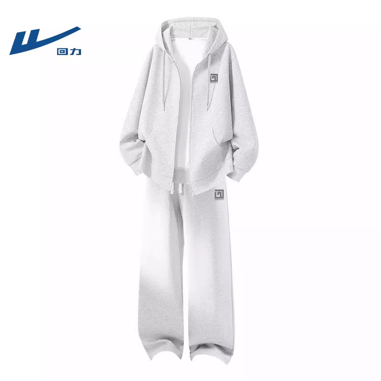 回力男生ootd穿搭一整套青少年运动外套秋季男士加绒卫衣套装冬