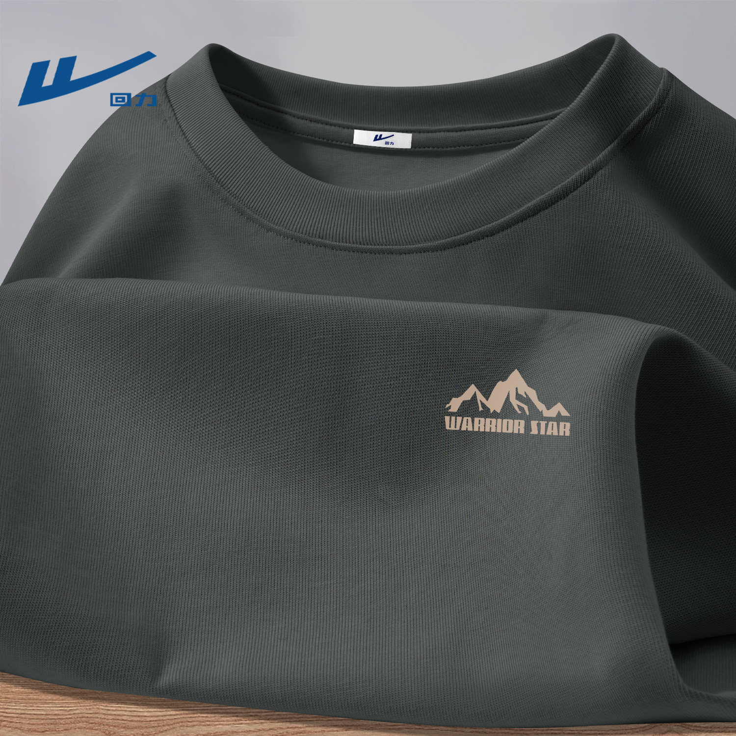 回力春季男款纯棉长袖t恤宽松2026新款上衣美式慵懒青少年衣服男