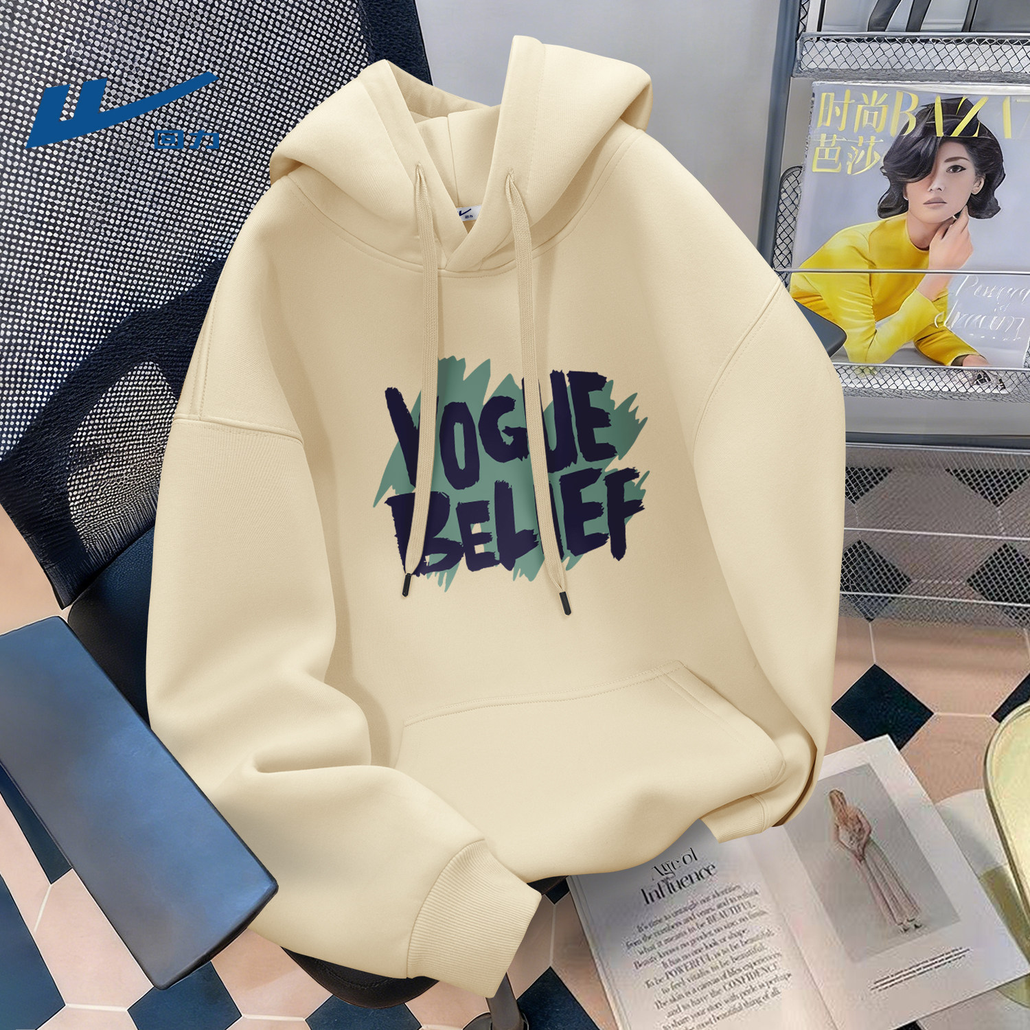 回力春季卫衣男款2026新款重磅美式印花上衣男生春装衣服男士外套