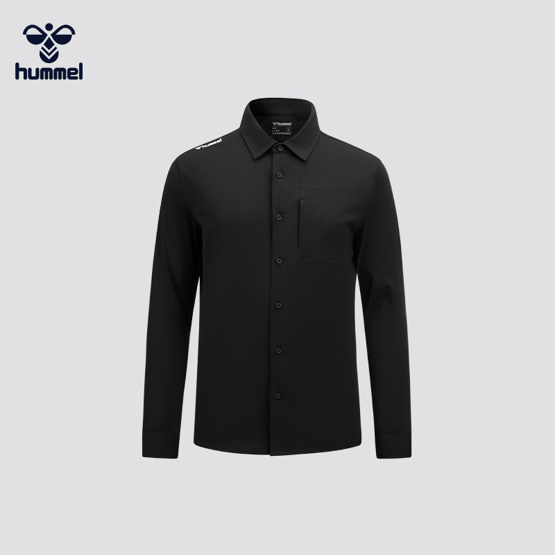 HUMMEL长袖休闲衬衫秋冬纯色外套