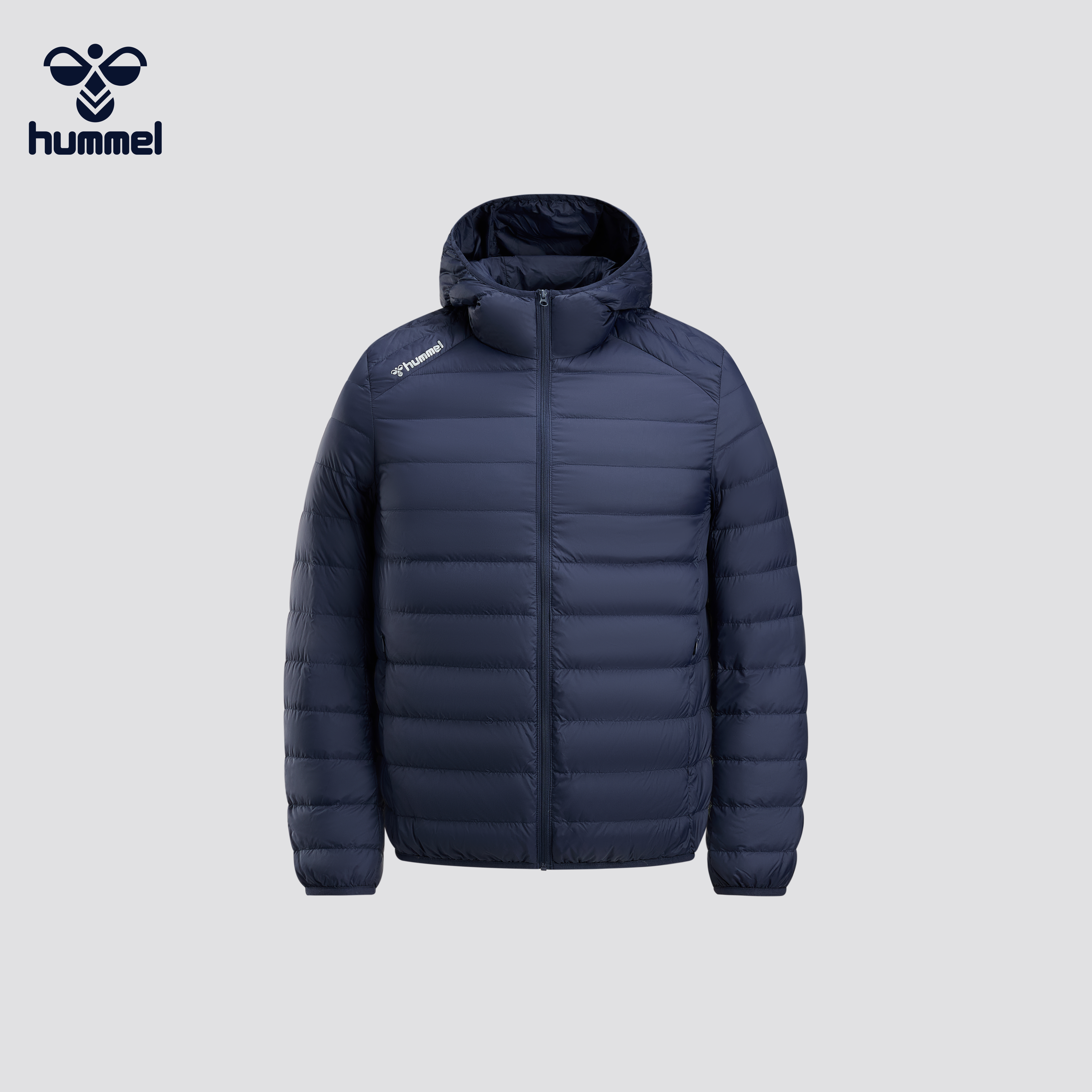 HUMMEL足球休闲连帽羽绒服男