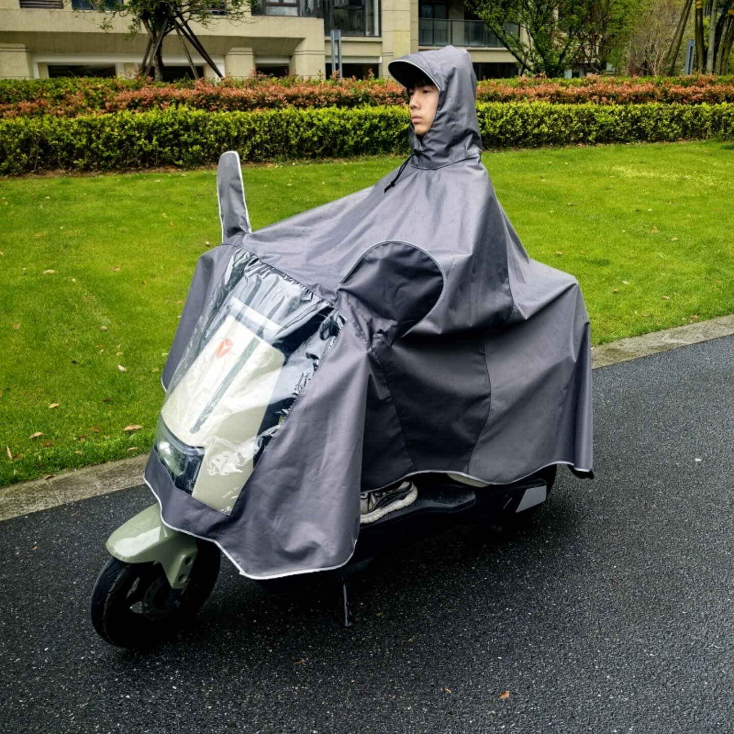 电动车日强雨衣加大加厚摩托电瓶车单双人长款全身防暴雨专用雨披