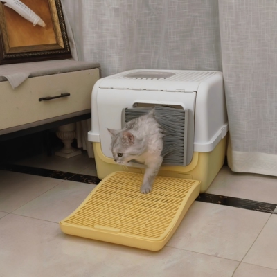 去浮毛门猫砂盆防掉毛刮毛神器！