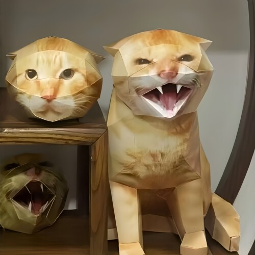 【哈气耄耋】耄耋纸模猫meme纸模
