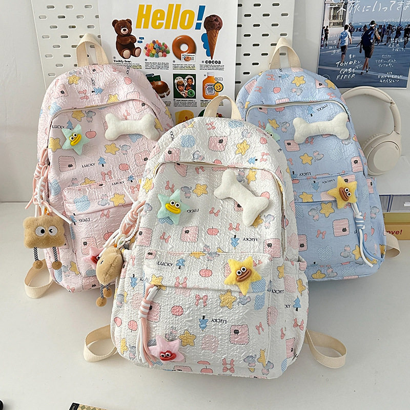 韩系in可爱卡通高颜值书包初中女生大容量背包女双肩旅游轻便高中