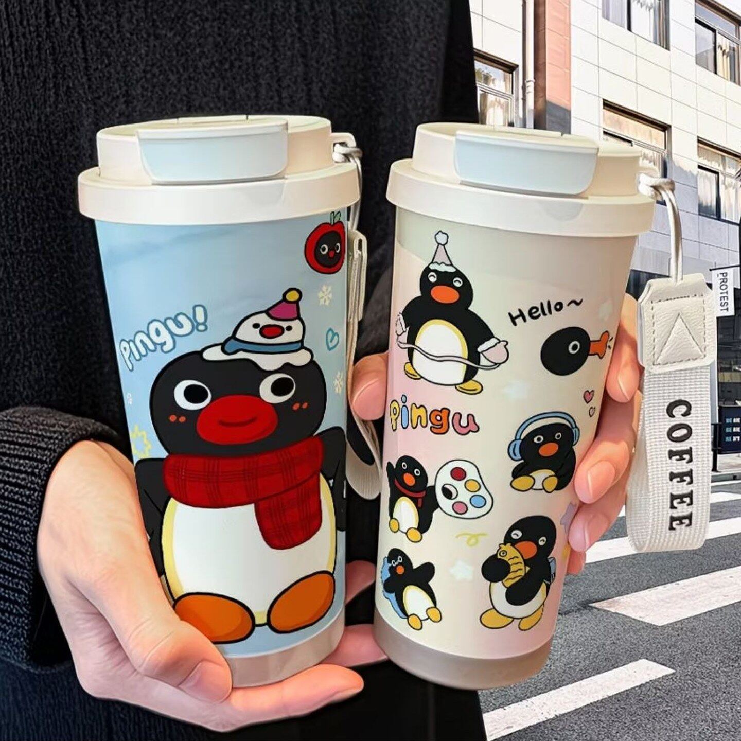 pingu企鹅家族卡通保温杯