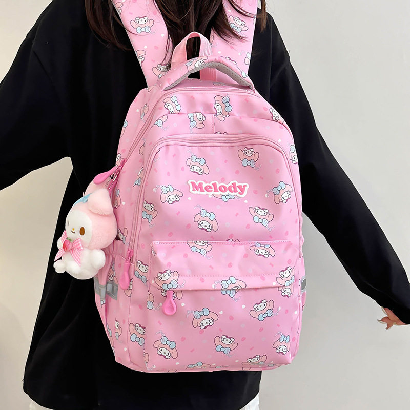 2024秋季新款可爱卡通背包女双肩旅游轻便大容量初高中生书包学院