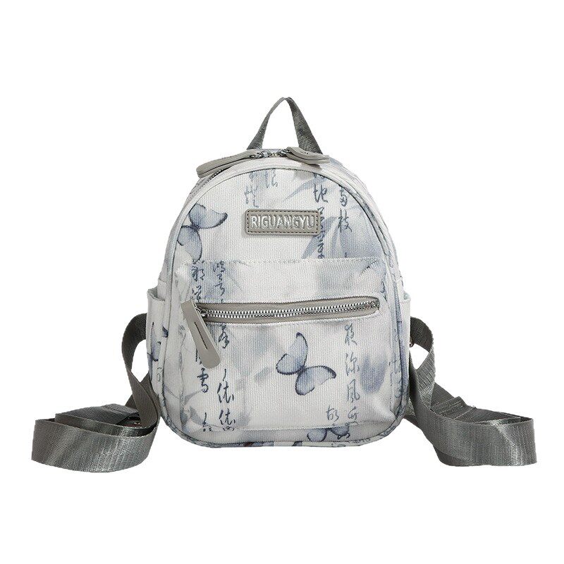 印花女生双肩包韩版大容量外出休闲旅游小背包女双肩旅游轻便通勤